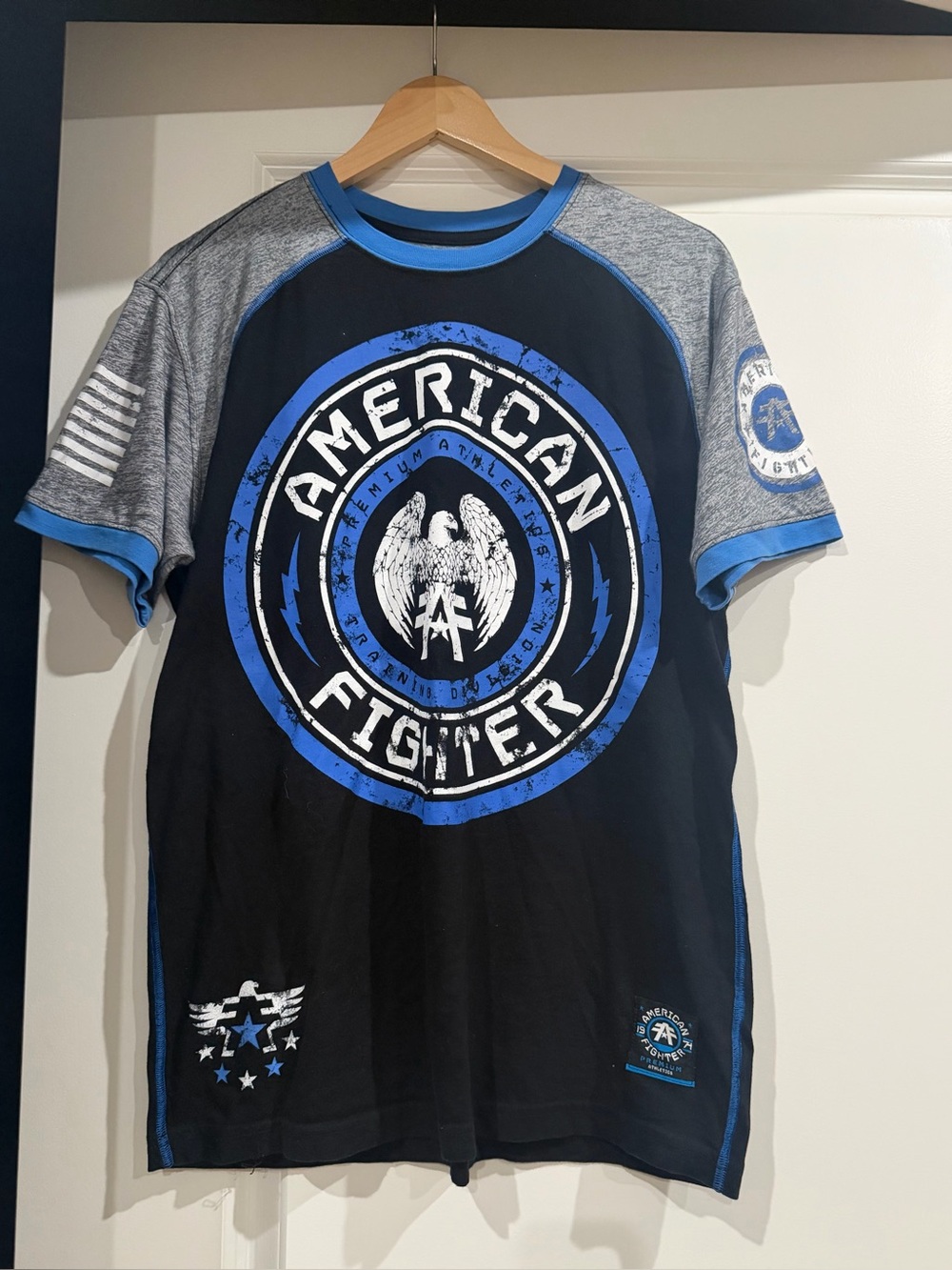 American Fighter Buckle Blue and Black Men’s Shirt